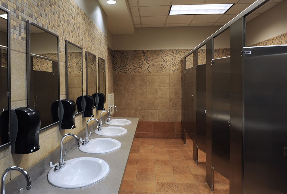 General Contracting in a commercial building bathroom